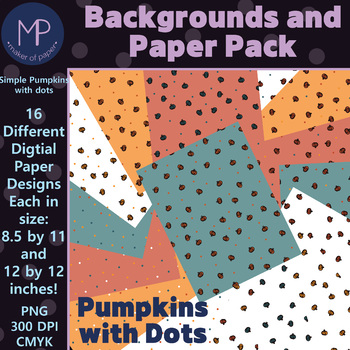 Preview of Simple Pumpkins & Dots (Digital Paper & Backgrounds for Worksheets & Task card)