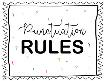 Preview of Simple Punctuation Rules Classroom Display