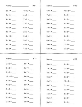 Simple, Quick Mixed Multiplication Fact Practice (0 - 10 Facts) by Mary ...