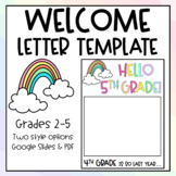 Simple Rainbow Welcome Back to School Letter Template!- PD