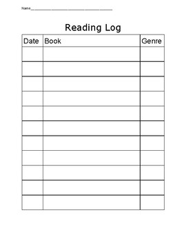 Simple Reading Log by Megan Cagle | TPT
