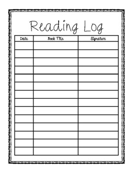 Simple Reading Log by Jenna B | TPT