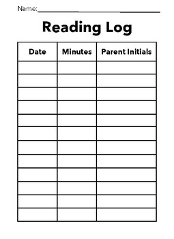 Simple Reading Log, Reading at Home by Ramona Kittleson | TPT