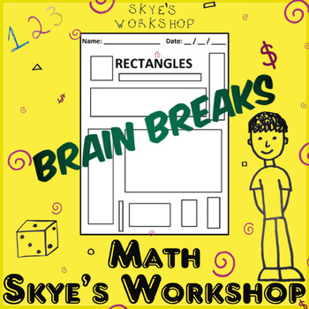 Preview of Simple Rectangles Worksheet Coloring Morning Work Math Brain Break