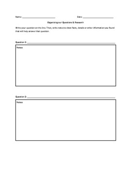 Preview of Simple Research Graphic Organizer
