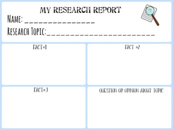 Preview of Simple Research Report Graphic Organizer