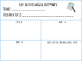 Simple Research Report Graphic Organizer