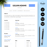 Simple Resume - Lillian Adams / Modern Resume for MS Word 