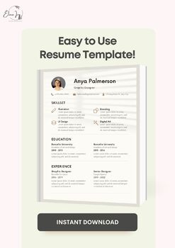Preview of Simple Resume Template - Easy to Use, Clean Design