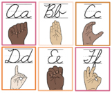 Simple Retro Cursive/ASL Alphabet Posters