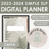 GREEN | Simple SLP Planner | 2023/2024 Digital Planner | F