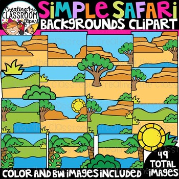 Simple Safari Backgrounds Clipart Backgrounds Clipart Tpt