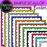 Simple Scallop Rainbow Borders Clipart {Rainbow Design Clipart}