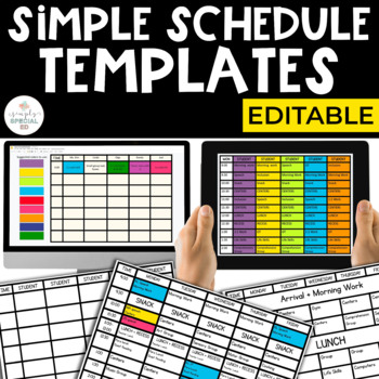 Preview of Schedule Templates | Special Education | EDITABLE