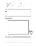 Science Experiment Investigation Form Elementary Worksheet