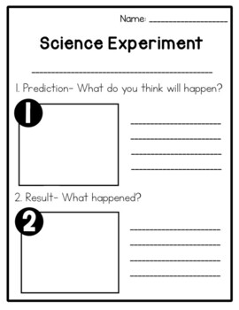 Preview of Simple Science Experiment Worksheet- Prediction and Result