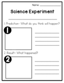 Simple Science Experiment Worksheet- Prediction and Result