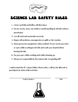 Preview of Simple Science Lab Safety Rules