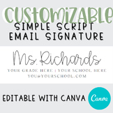 Simple Script Minimalistic Email Signature Editable with Canva