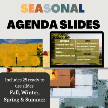 Preview of Simple Seasonal Agenda Slides- set of 25