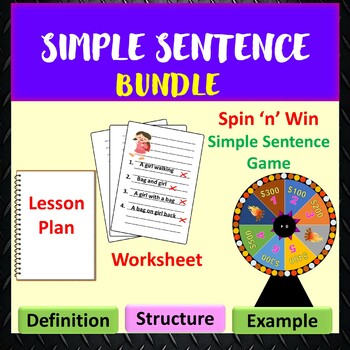 Preview of Simple Sentence Structure Scramble PowerPoint Lesson Plan Worksheet Digital Game