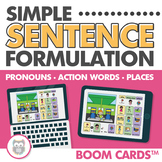 Simple Sentence Formulation Using WH Questions Boom Cards 