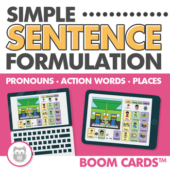 Preview of Simple Sentence Formulation | WH Questions, Boom Cards | Speech Language Therapy
