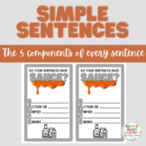 Simple Sentence Notes for Interactive Notebook