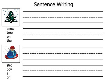 Simple Sentence Writing with Word Bank & Visuals by Carol Duval | TPT