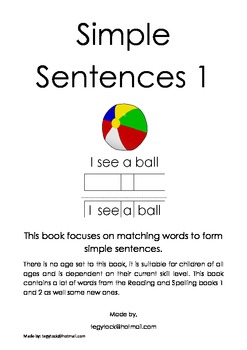 Preview of Simple Sentences 1 (Special Needs, Reading, Autism)