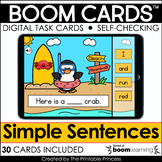 Simple Sentences Boom Cards™ | Kindergarten Distance Learning