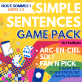 Simple Sentences Game Pack Nous Sommes 1 Units 1-5 Arc-en-