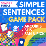 Simple Sentences Game Pack Somos 1 BUNDLE Arcoíris, Seis, & more