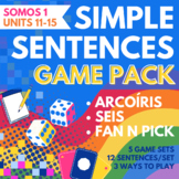 Simple Sentences Game Pack Somos 1 Units 11-15 Arcoíris, S