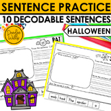 Halloween Decodable Sentence Building & Sentence Writing P