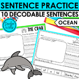 Ocean Fine Motor Decodable Sentence Building and Writing P
