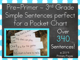 Pre-Primer ~ 3rd Grade Simple Sentences for Fluency (Sight Words)