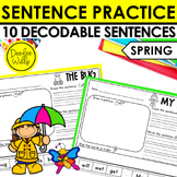 Spring Decodable Sentence Building Fine Motor Practice Han