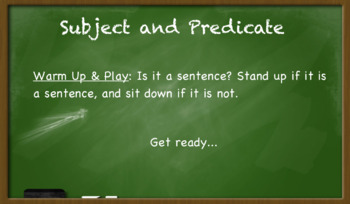 Preview of Simple Sentences; Subject/Predicate