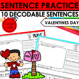 Valentines Day Theme Decodable Sentence Building & Sentenc
