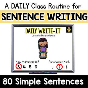 Preview of Simple Sentences Writing Practice: Daily Writing Activity &  Routine