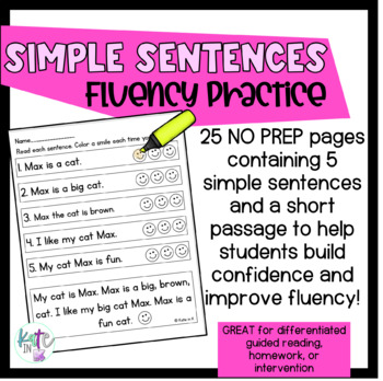 kindergarten simple Sentence Handwriting Practice