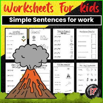 Preview of Simple Sentences for Kindergarten Worksheet
