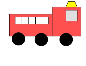 Preview of Simple Shape Fire Truck Sracmbled Sentence Craft