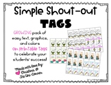 Simple Shout Outs:  Printable Tags to Celebrate Student Success