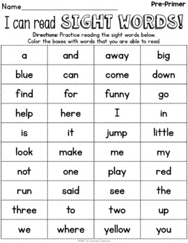 simple sight word activity by the teaching treehouse tpt