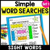 Easy Sight Word Word Searches, Sight Word Practice Workshe