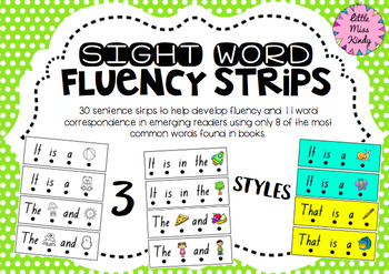 Preview of Simple Sight word fluency sentences for emerging readers