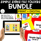 Simple Signs File Folders Bundle for Special Education (Di