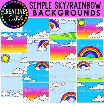 Simple Sky Rainbow Background Clipart By Krista Wallden Creative Clips